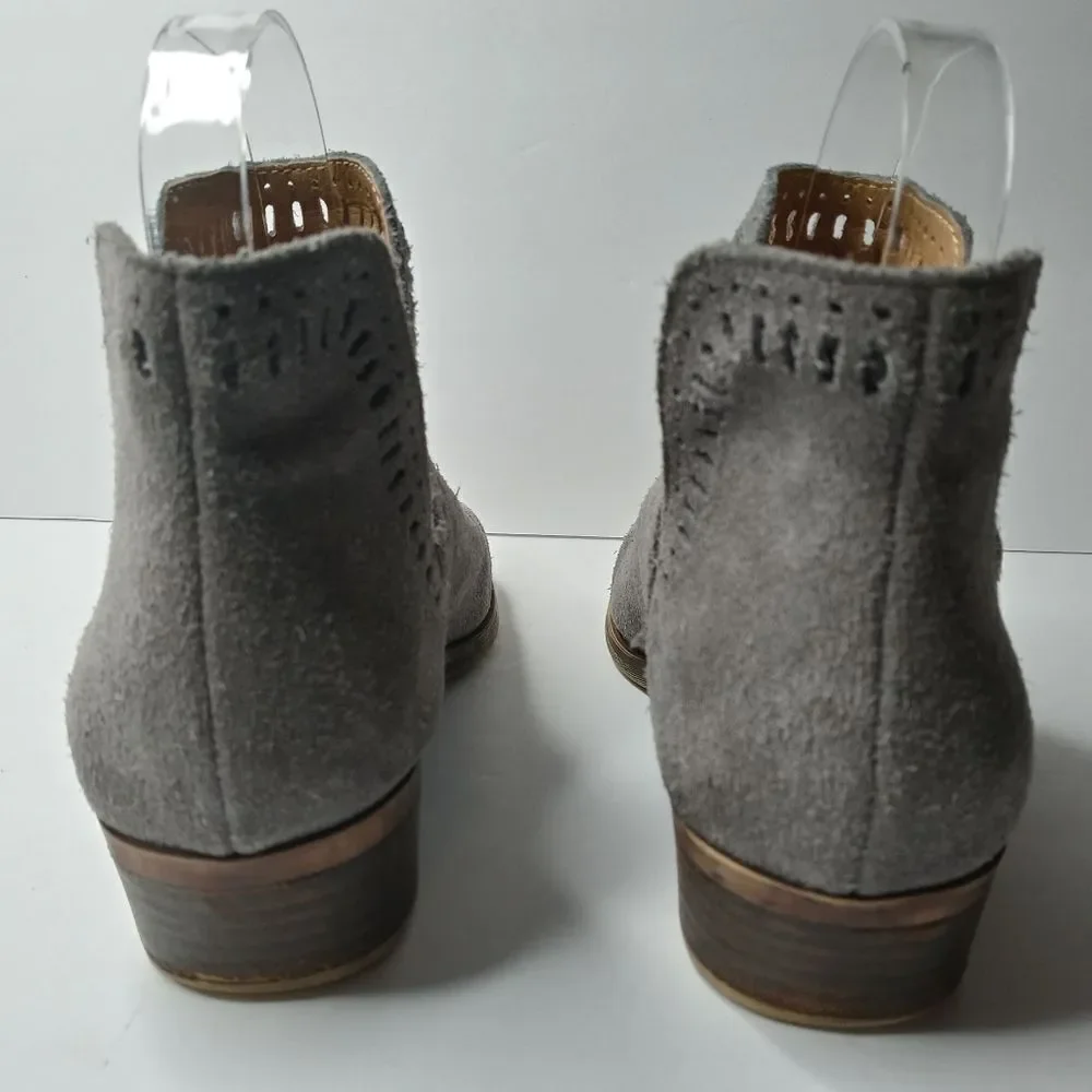 Lucky Brand Bustina Gray Leather Booties